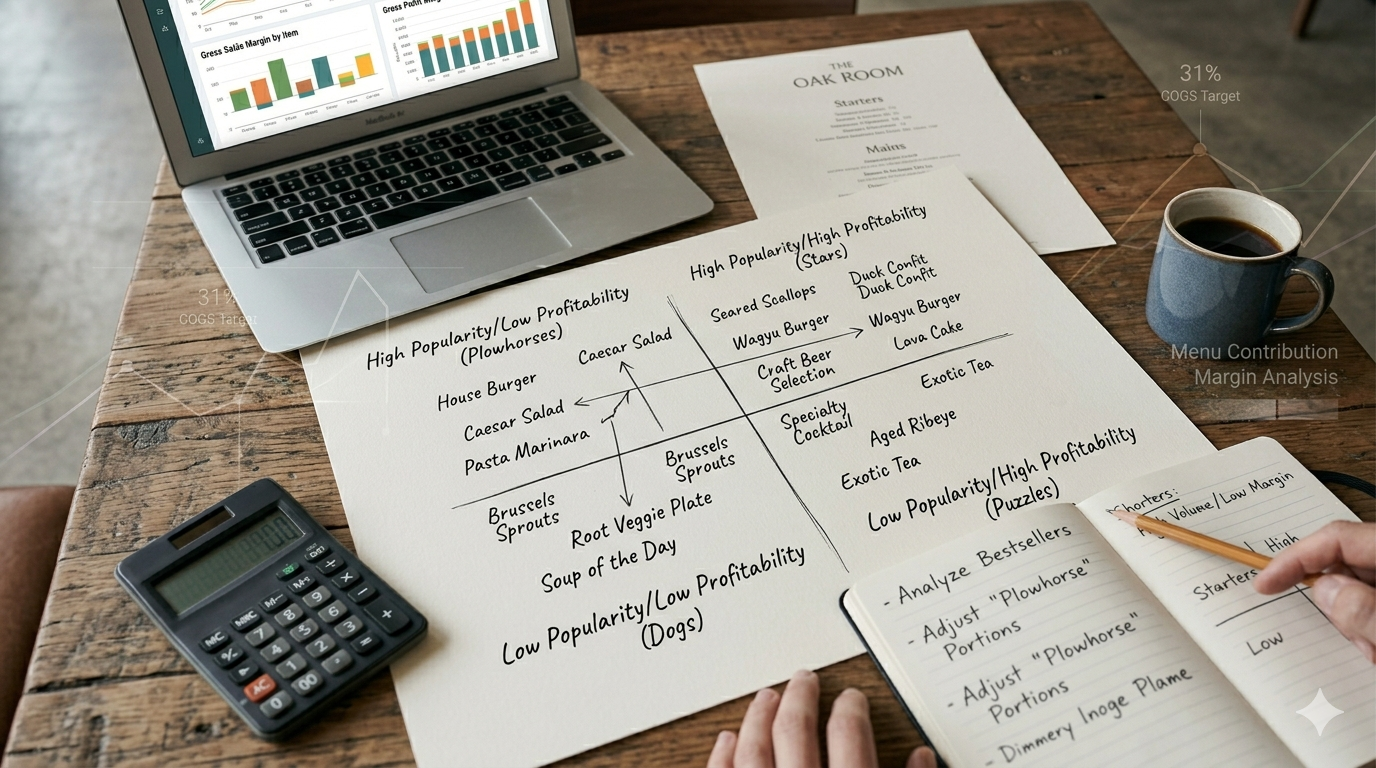 Menu profitability metrics