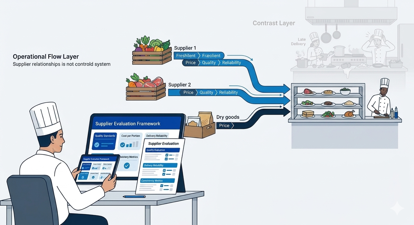Professional kitchen supplier evaluation