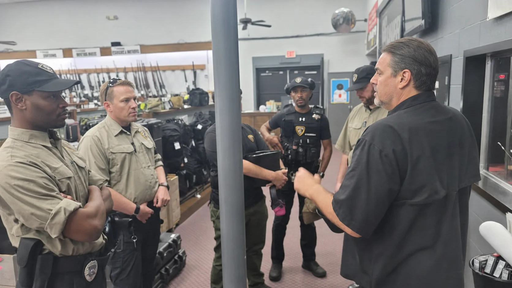 APS personnel gathered for a training and supervision briefing