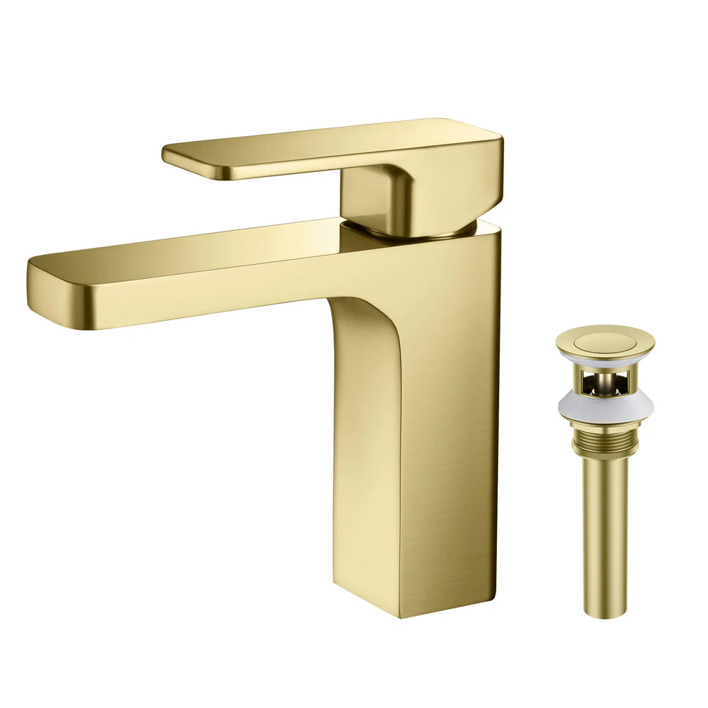 Single Handle Bathroom Vanity Sink Faucet with Pop Up Drain