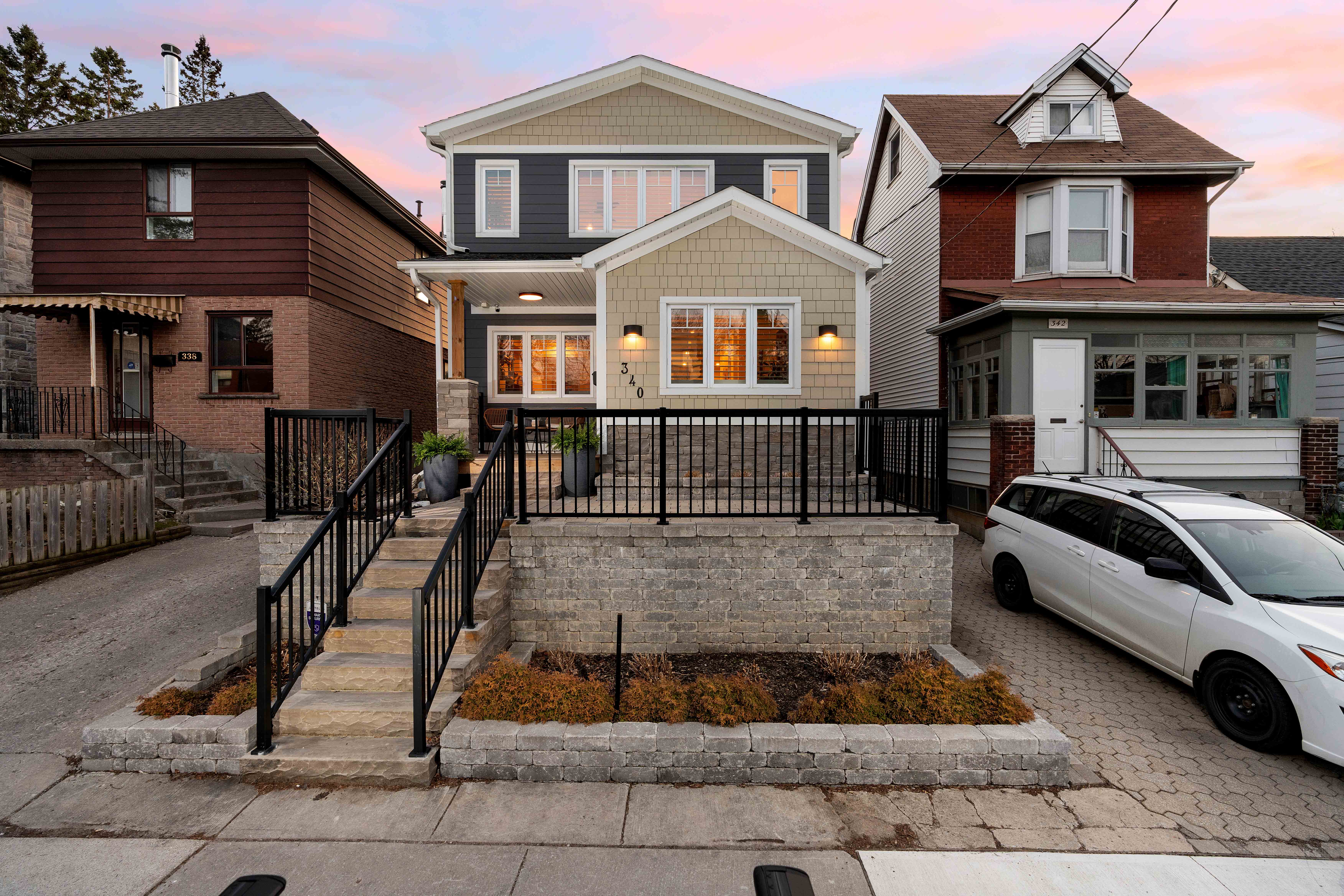 A completed two-storey home addition in Toronto's east end