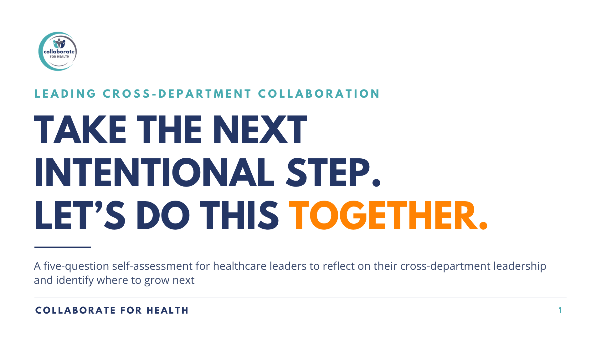 Leading Cross-Department Collaboration five-question self-assessment cover