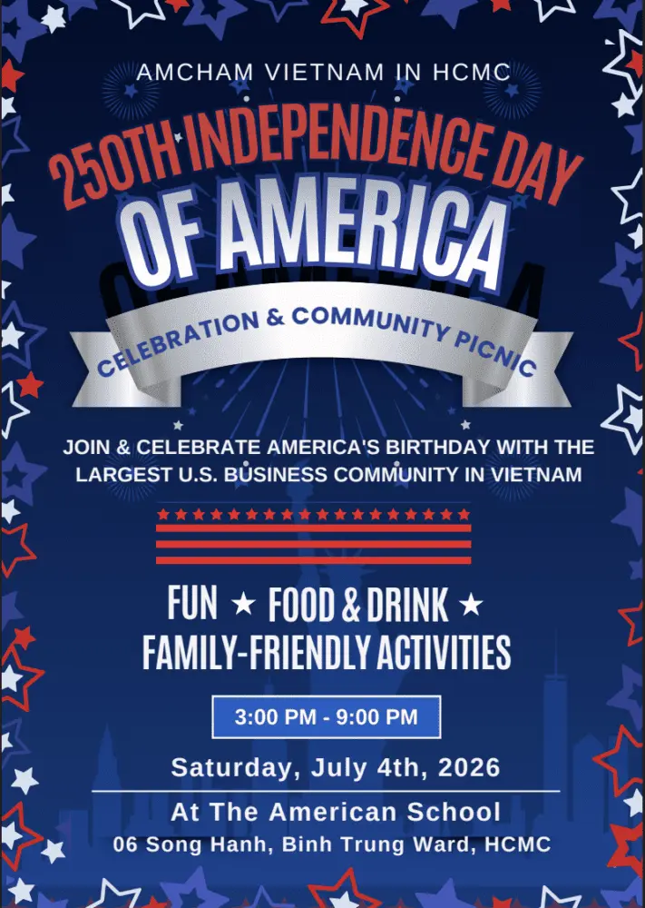 AmCham July 4th Celebration event at The American School in Ho Chi Minh City.