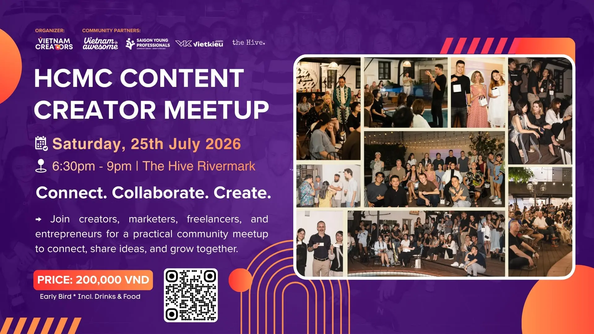 HCMC Content Creator Meetup event at The Hive Rivermark in Ho Chi Minh City.