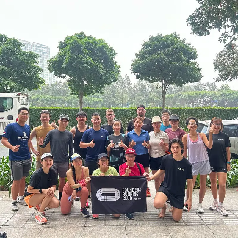 Founders Running Club event at Every Half Coffee Roasters in Ho Chi Minh City.