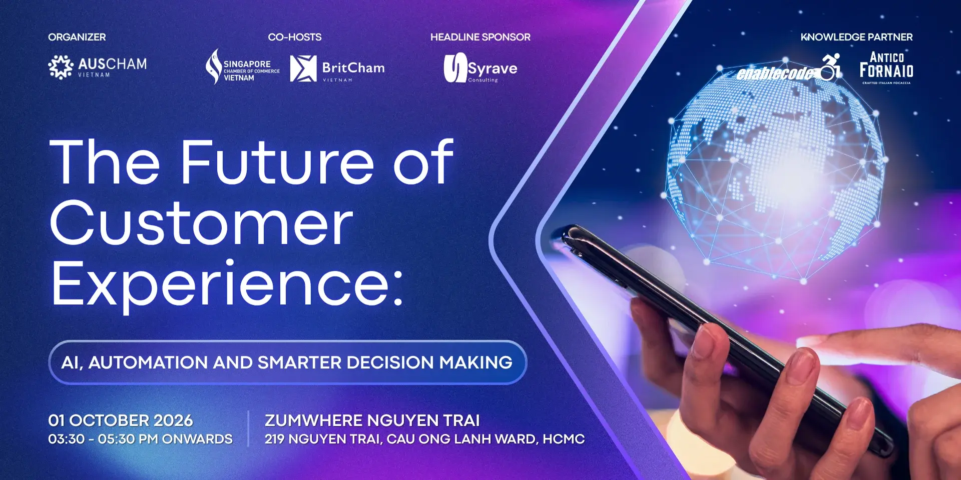 The Future of Customer Experience: AI, Automation & Smarter Decision Making event at ZumWhere Nguyễn Trãi in Ho Chi Minh City.