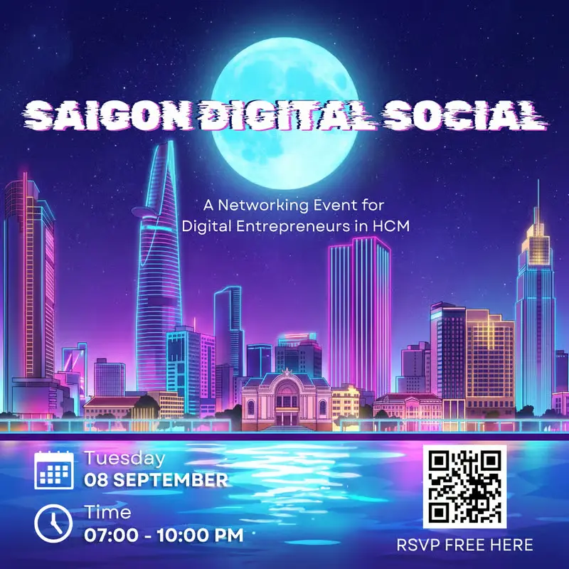 Saigon Digital Social event at Thoáng Rooftop Bình Thạnh in Ho Chi Minh City.