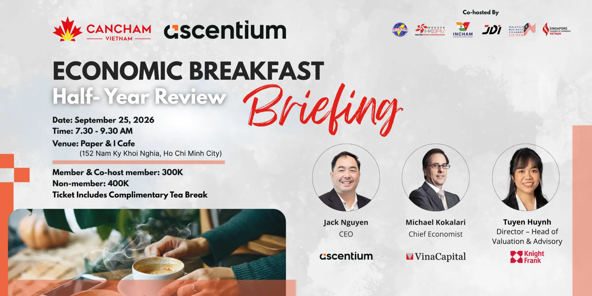 Vietnam Economic Briefing: H2 2026 Outlook event at Paper & I Cafe in Ho Chi Minh City.