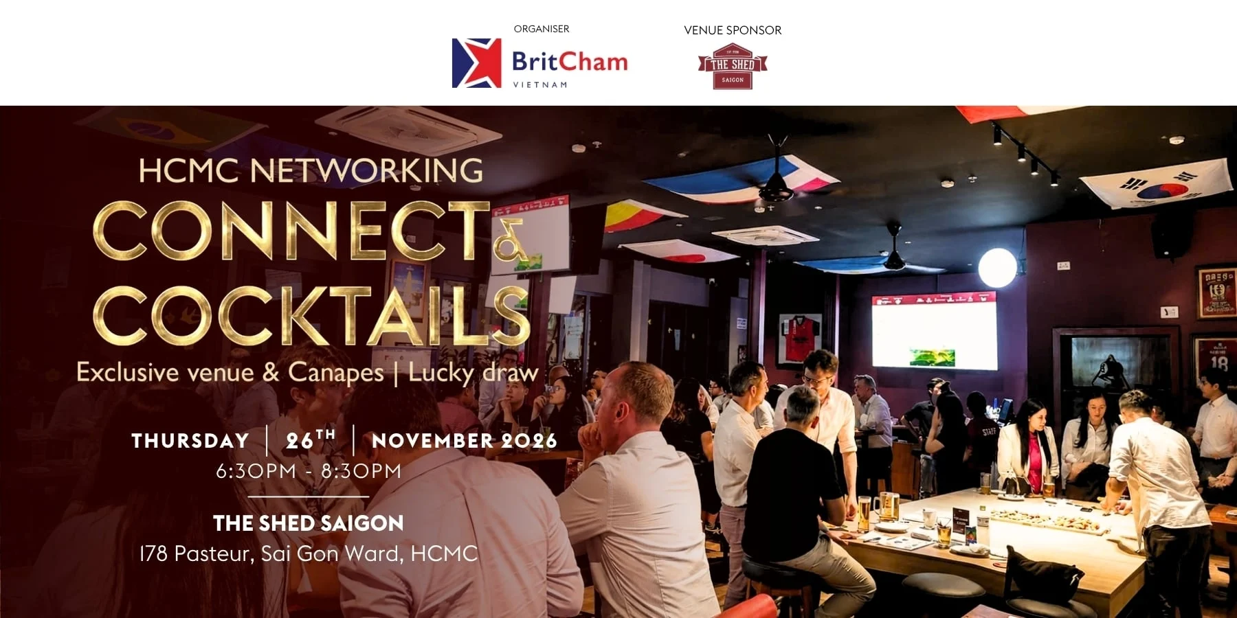 BritCham Networking: Connect & Cocktails – November Edition event at The Shed Saigon in Ho Chi Minh City.