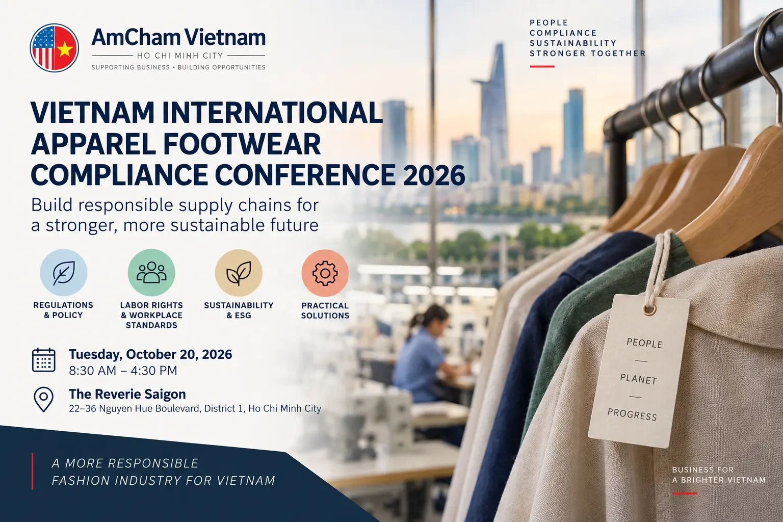 Vietnam: International Apparel & Footwear Compliance Conference event at The Reverie Saigon in Ho Chi Minh City.