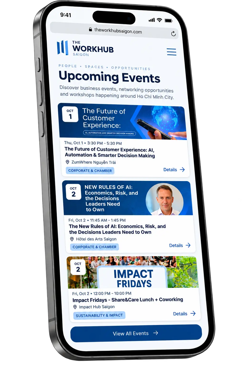 A preview of the customization options available with a white-label Saigon Business Brief event calendar