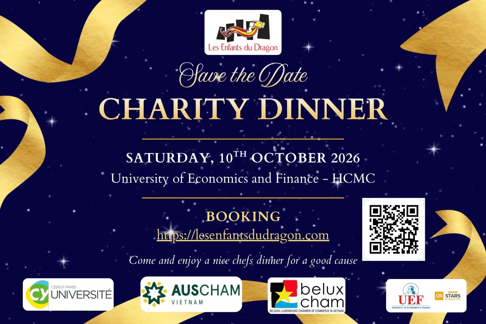 Charity Gala Dinner for Les Enfants du Dragon event at Université UEF in Ho Chi Minh City.