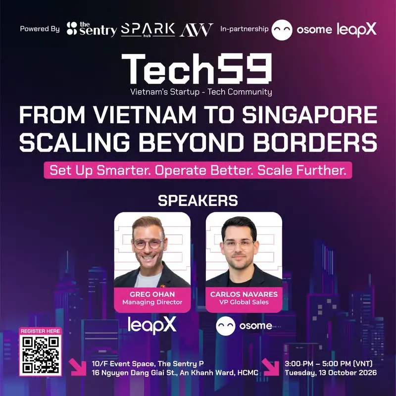 TECH59 October x OSOME: From Vietnam to Singapore: Scaling Beyond Borders event at The Sentry P in Ho Chi Minh City.