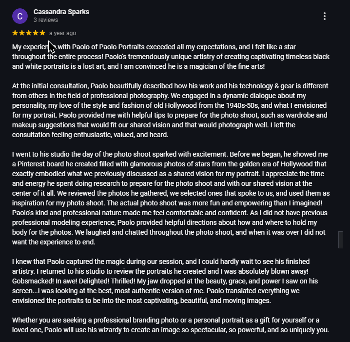 5-start Google review