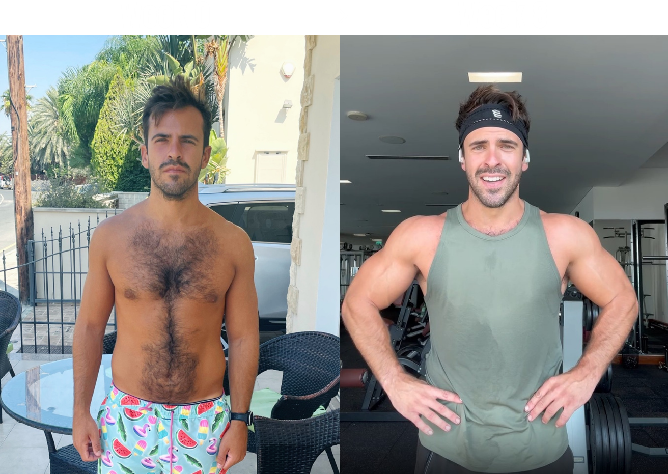 Yianni's transformation — before and after