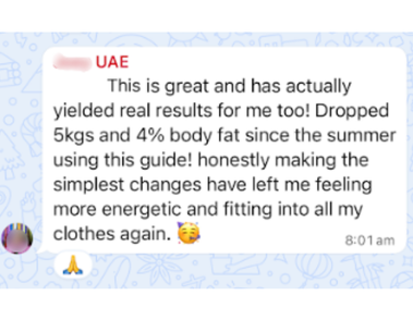 Client WhatsApp message