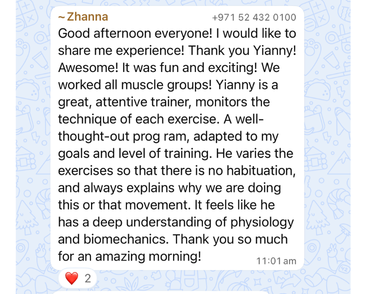 Client WhatsApp message