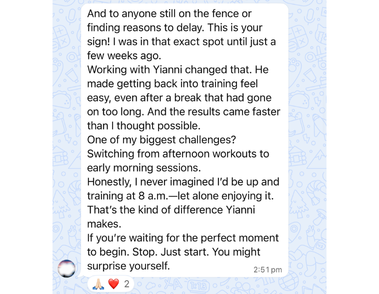 Client WhatsApp message