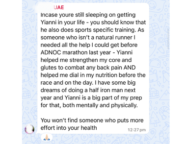 Client WhatsApp message