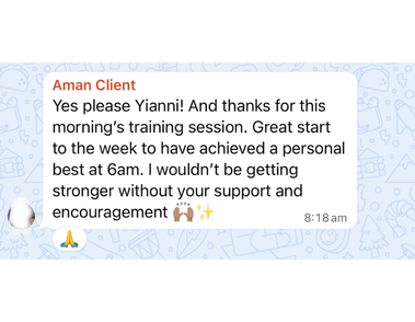 Client WhatsApp message