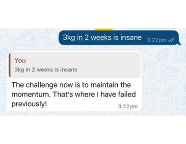 Client WhatsApp message