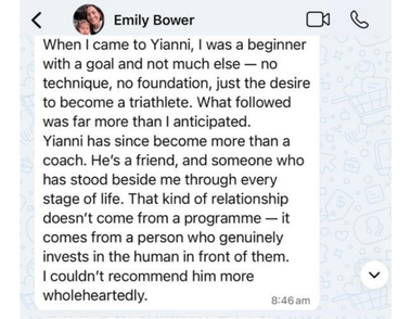 Client WhatsApp message