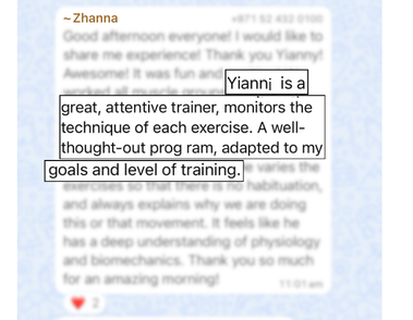 Client WhatsApp message