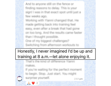 Client WhatsApp message
