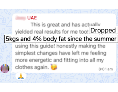 Client WhatsApp message