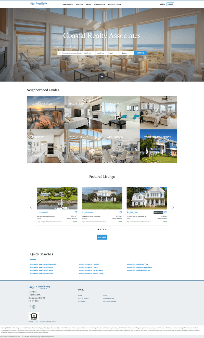 Standard CINC Pro homepage