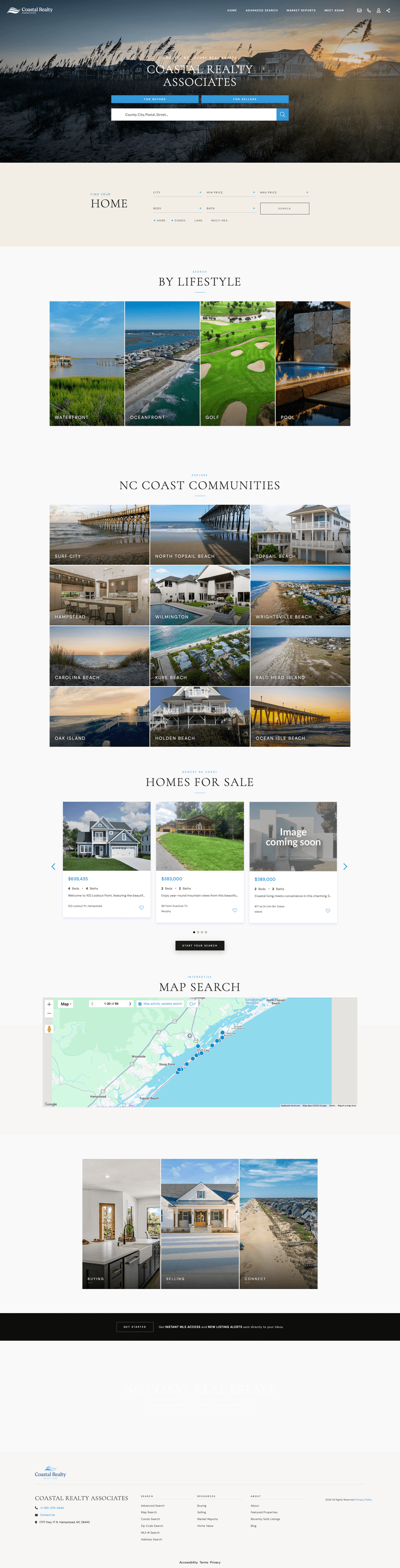 Custom CINC Builders homepage redesign