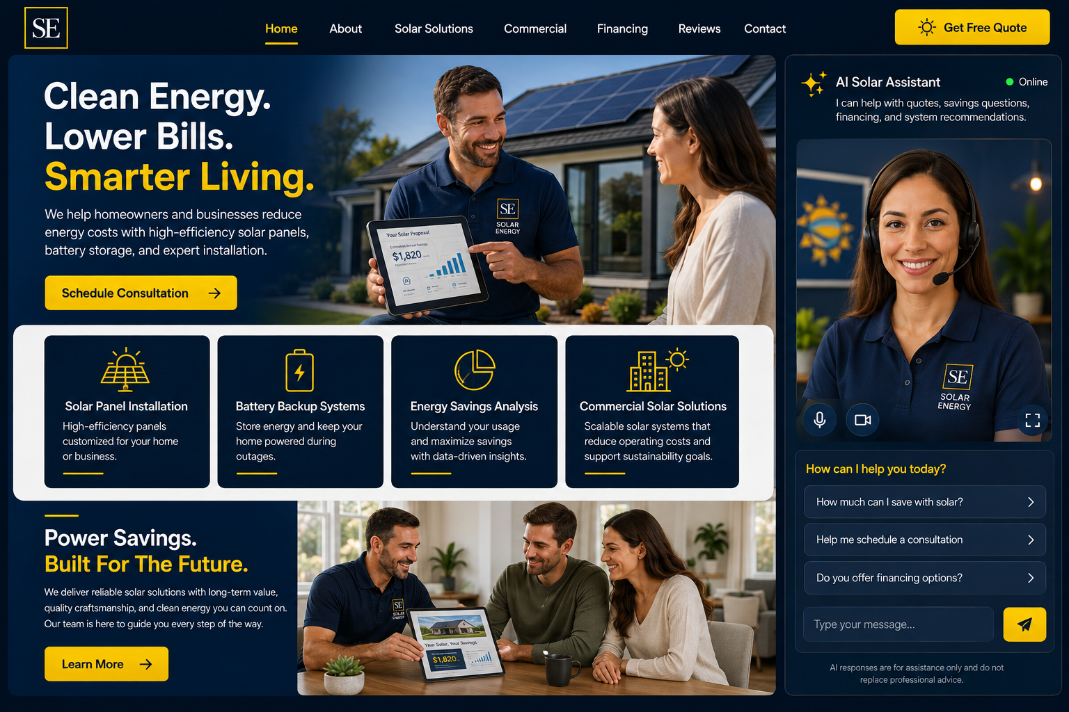 Concept build for a clean energy business.