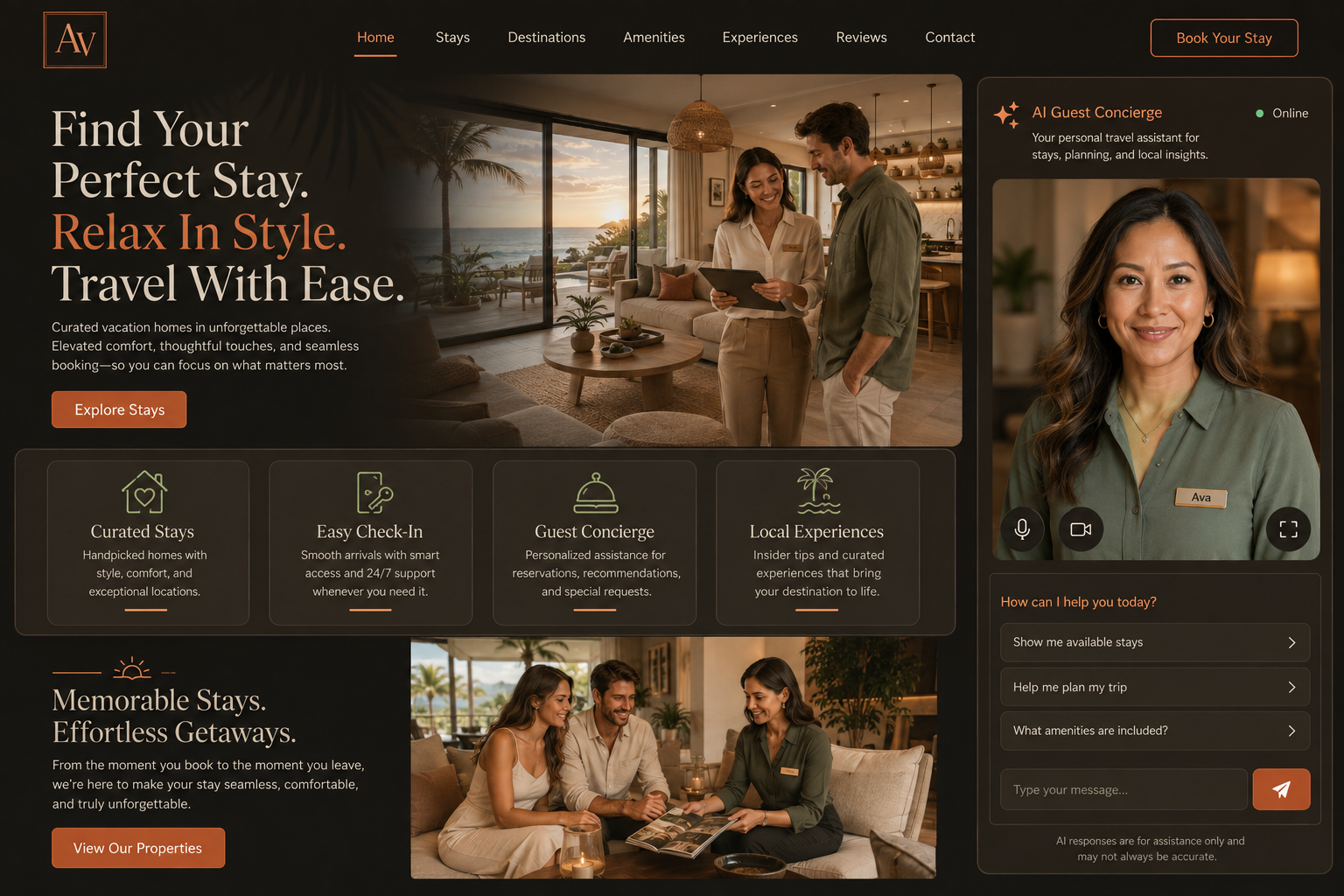 Concept build for a travel business.