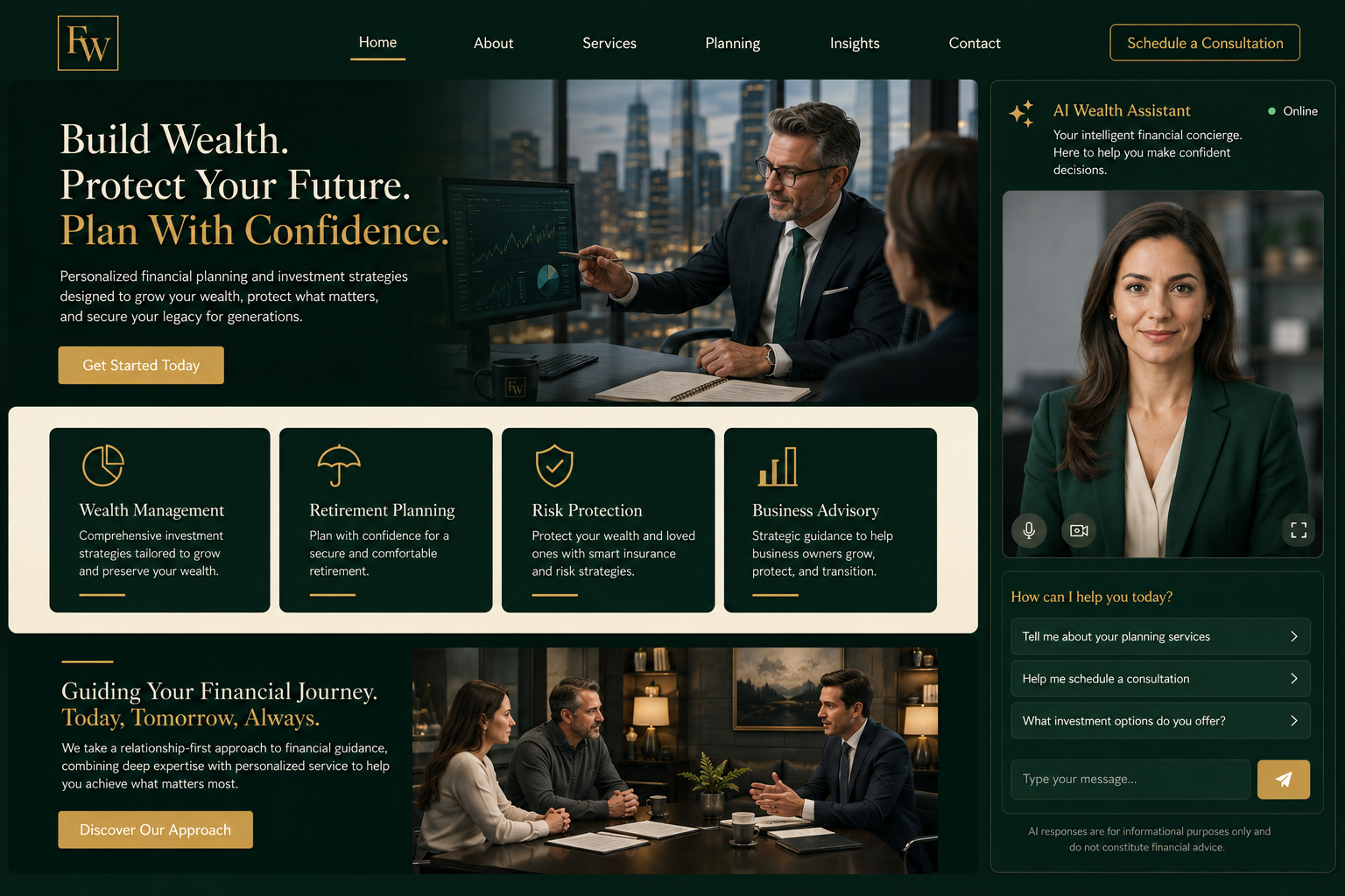 Concept build for a financial services business.