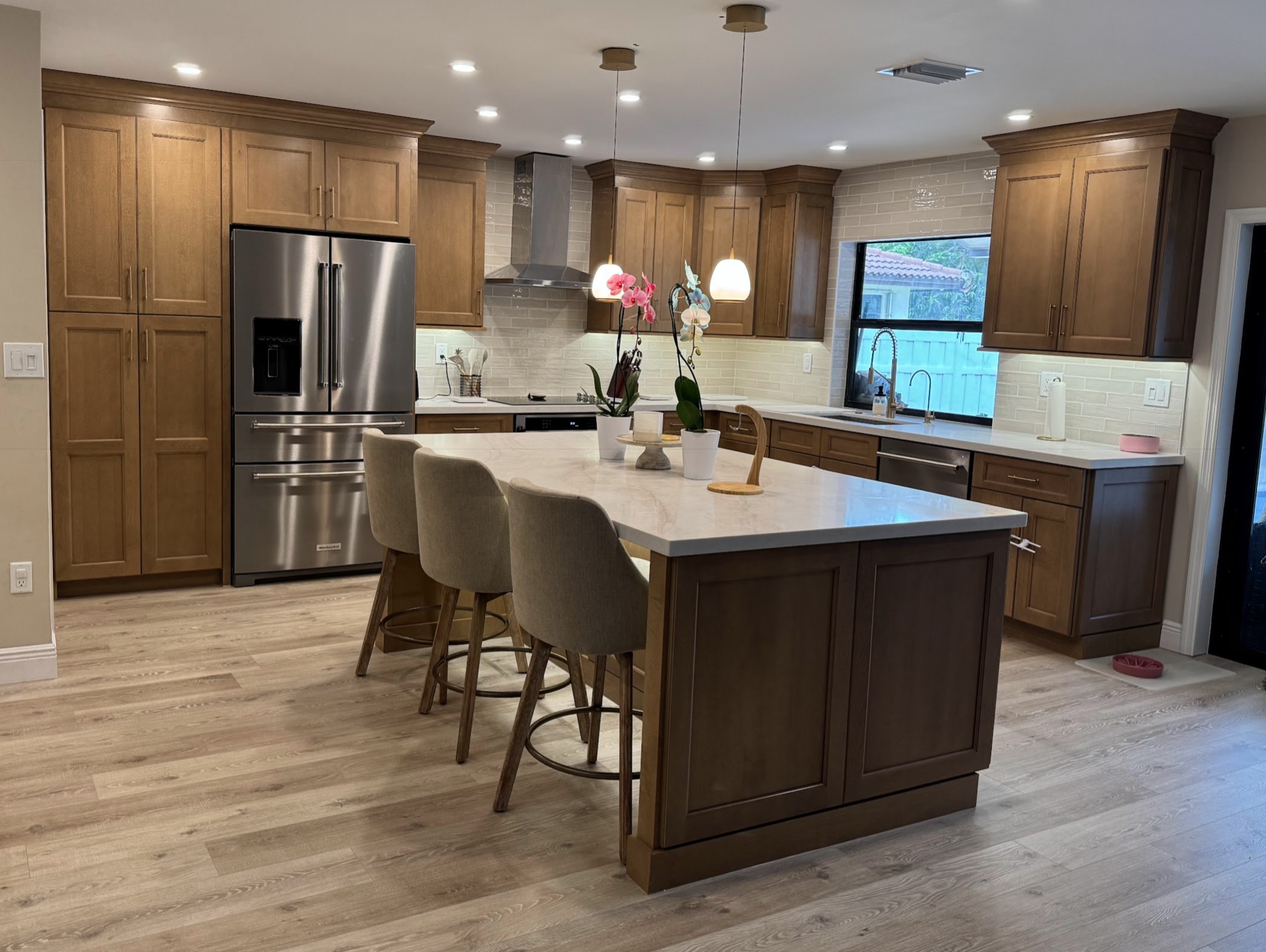 Subway tiles in kitchen backsplash