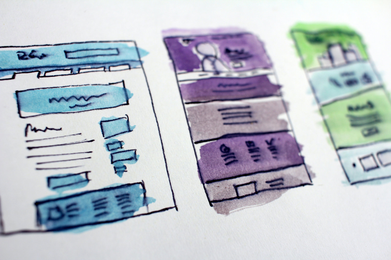watercolour designs of email campaigns