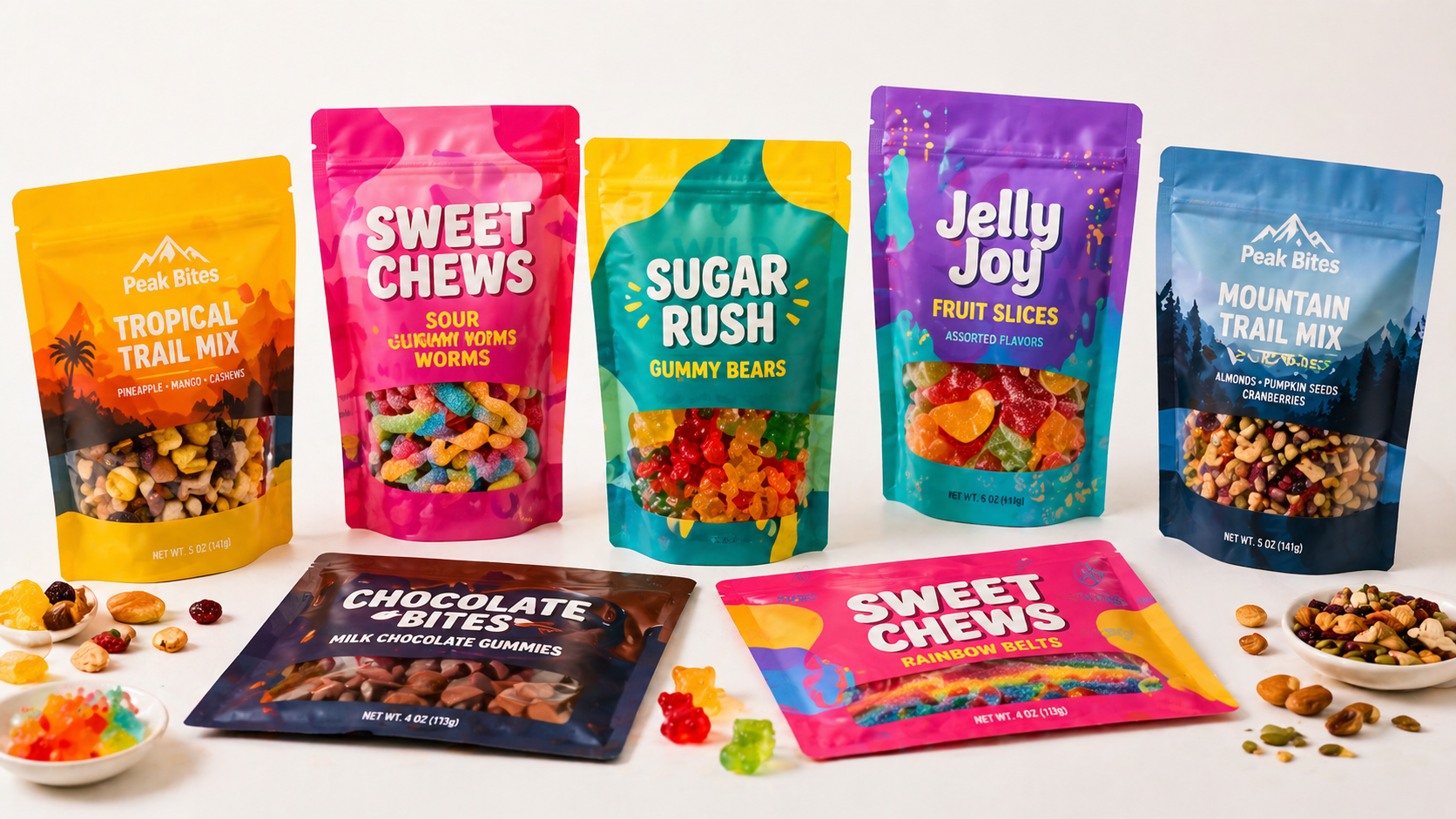 Custom snack and candy packaging by PackMint