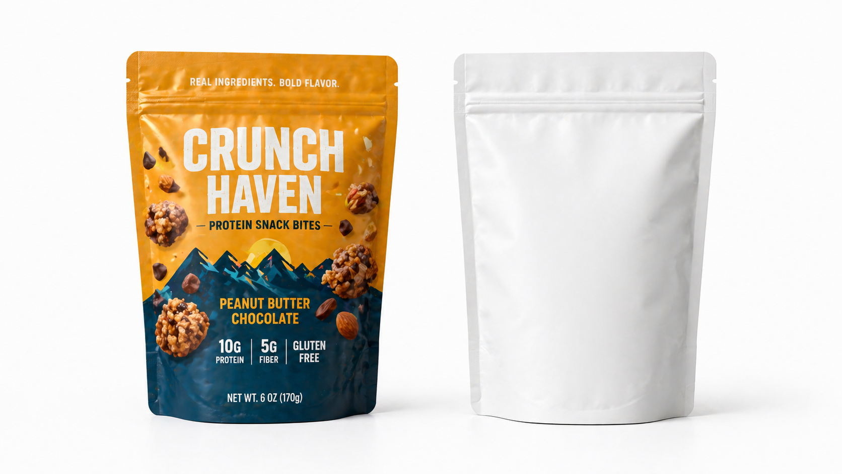 Crunch Haven snack brand custom pouch packaging case study