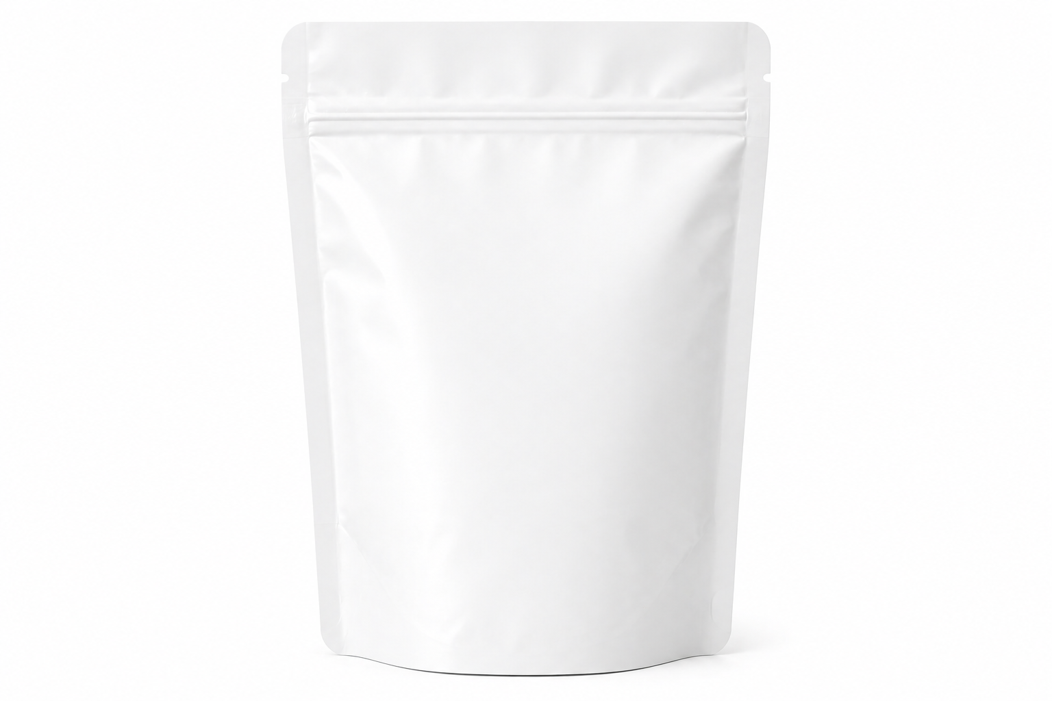 Plain unprinted pouch before PackMint