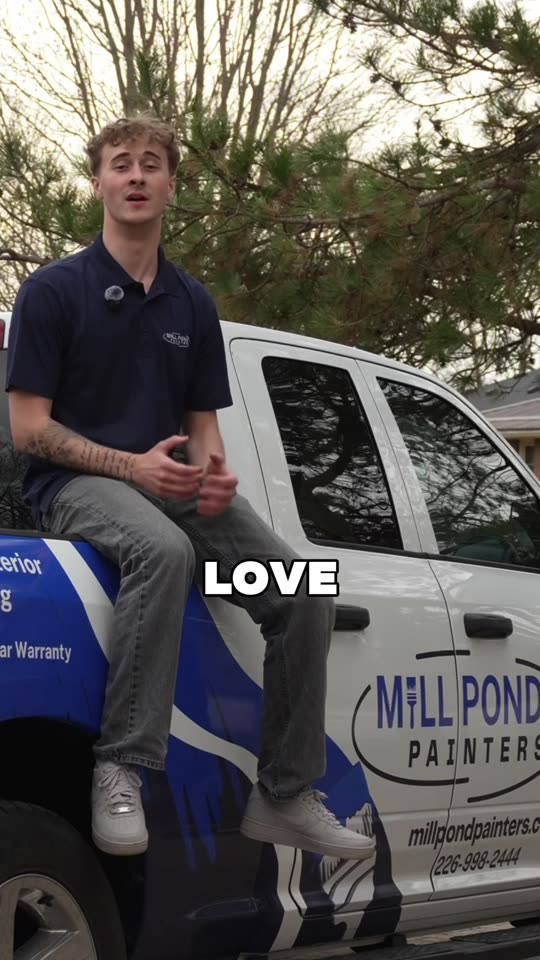 A painter on his work truck in a Mother's Day ad