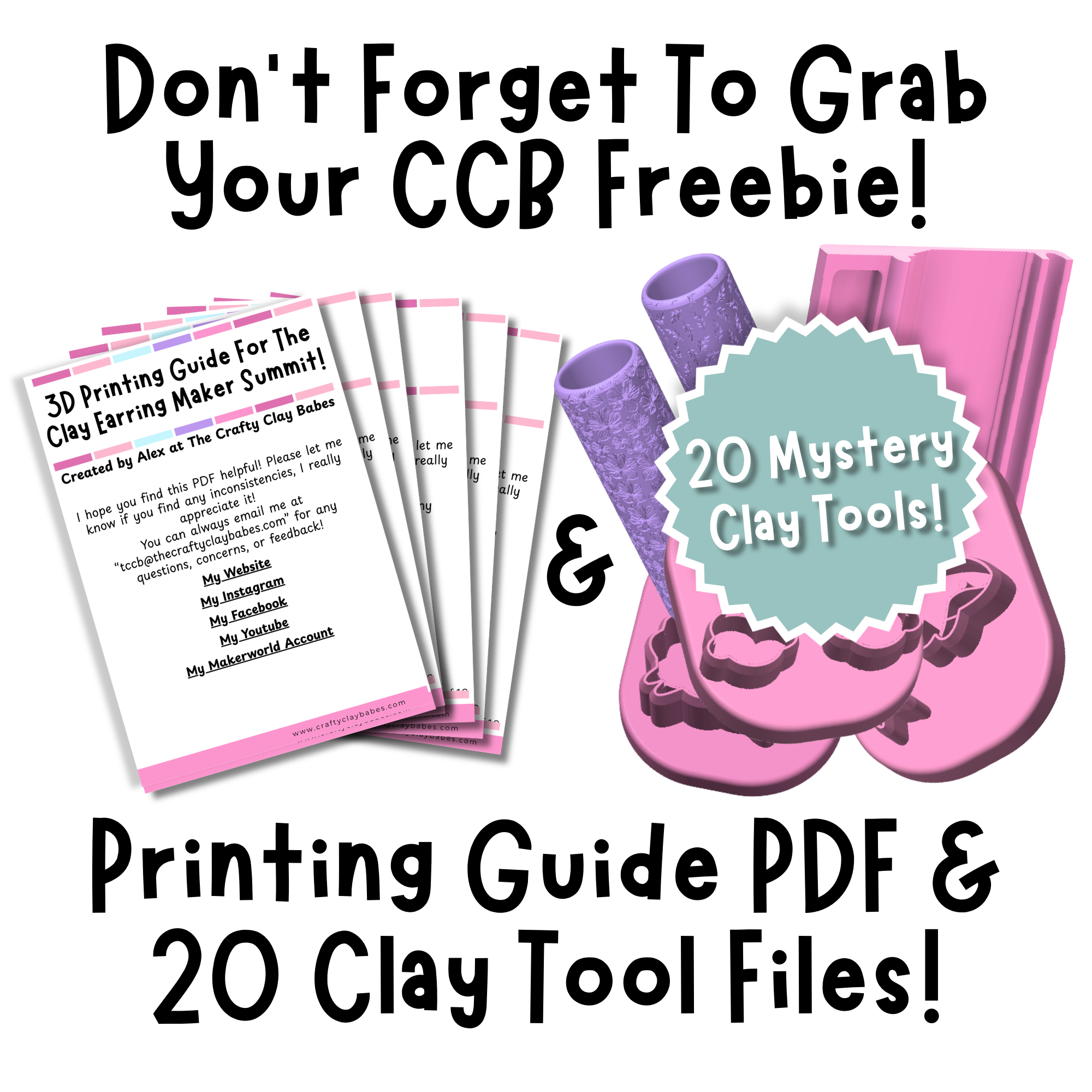 FREE 3D Printing PDF & 20 Clay Tool Files!