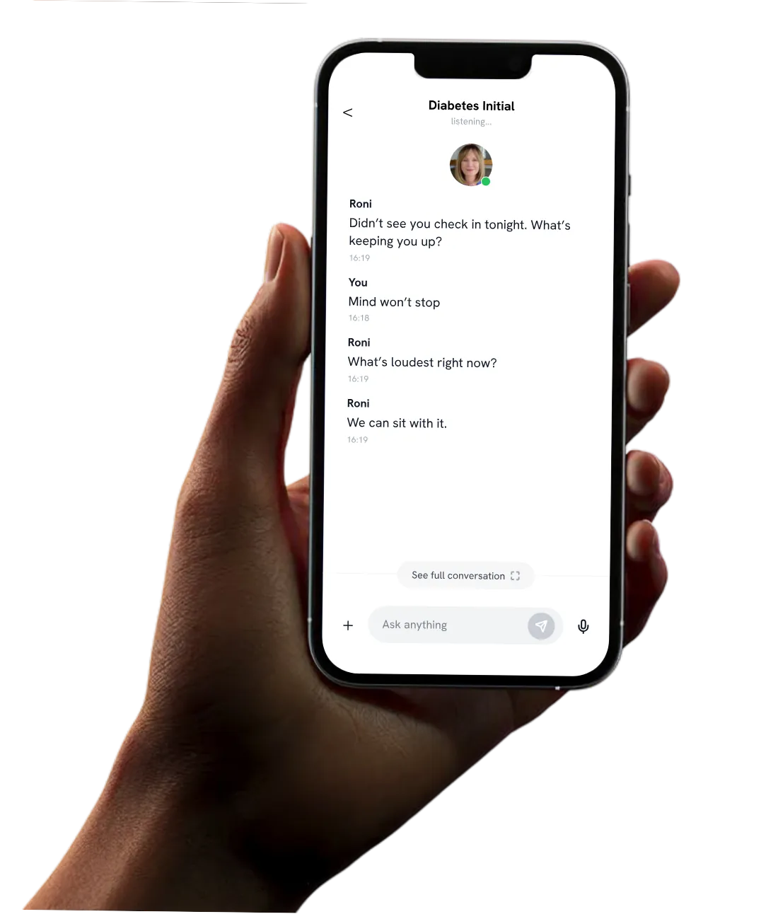 Chronilogix coaching on a member's phone