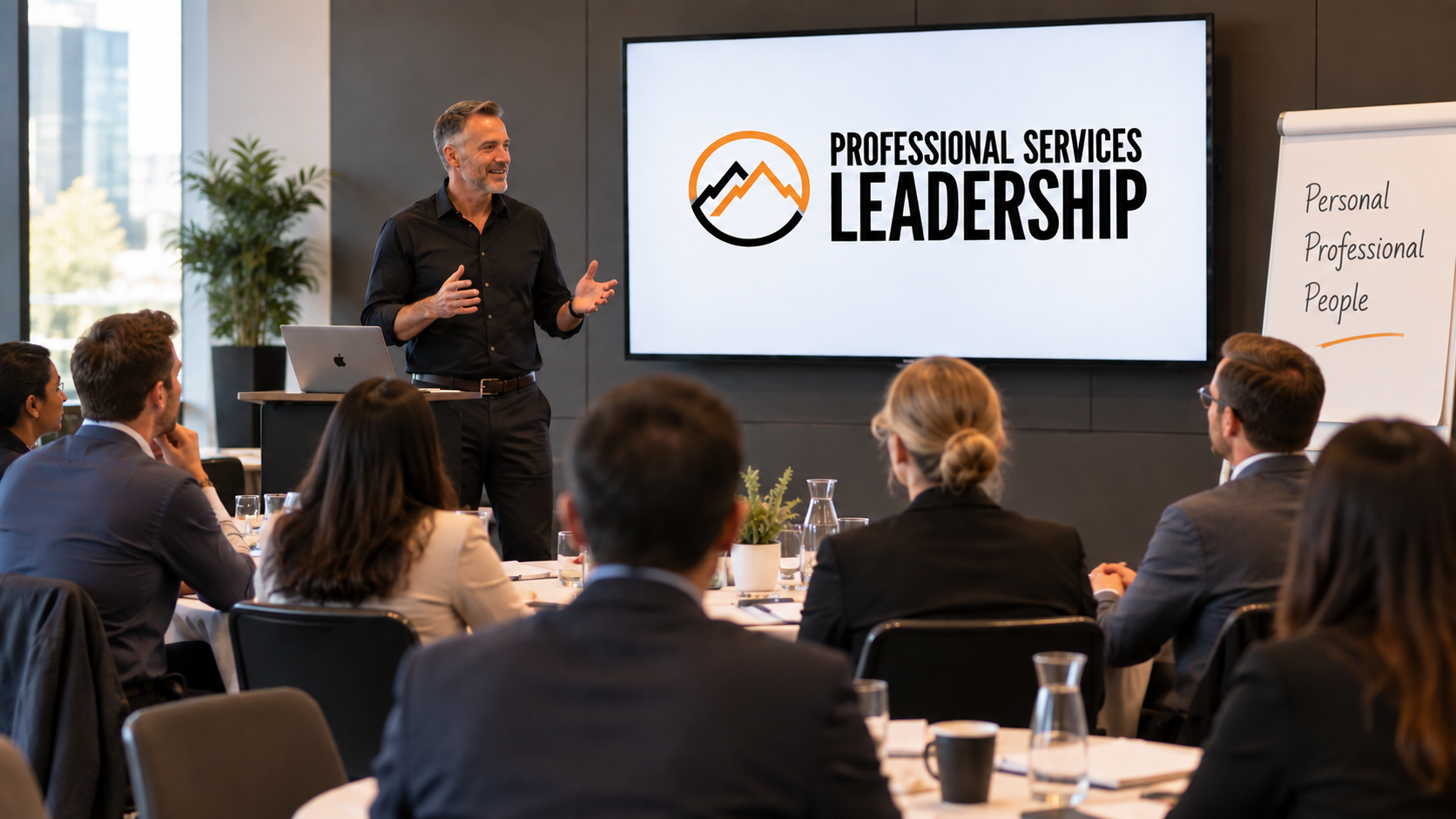 Professional Services Leadership Academy partners facilitating a leadership session