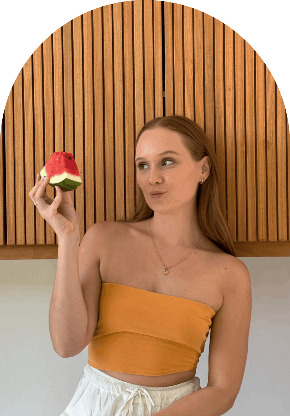 Nutritionist holding watermelon