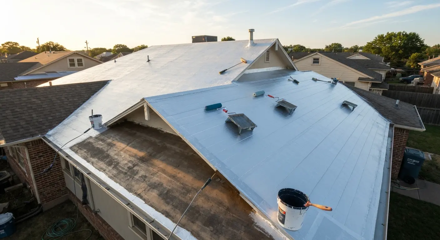 Roof coating application