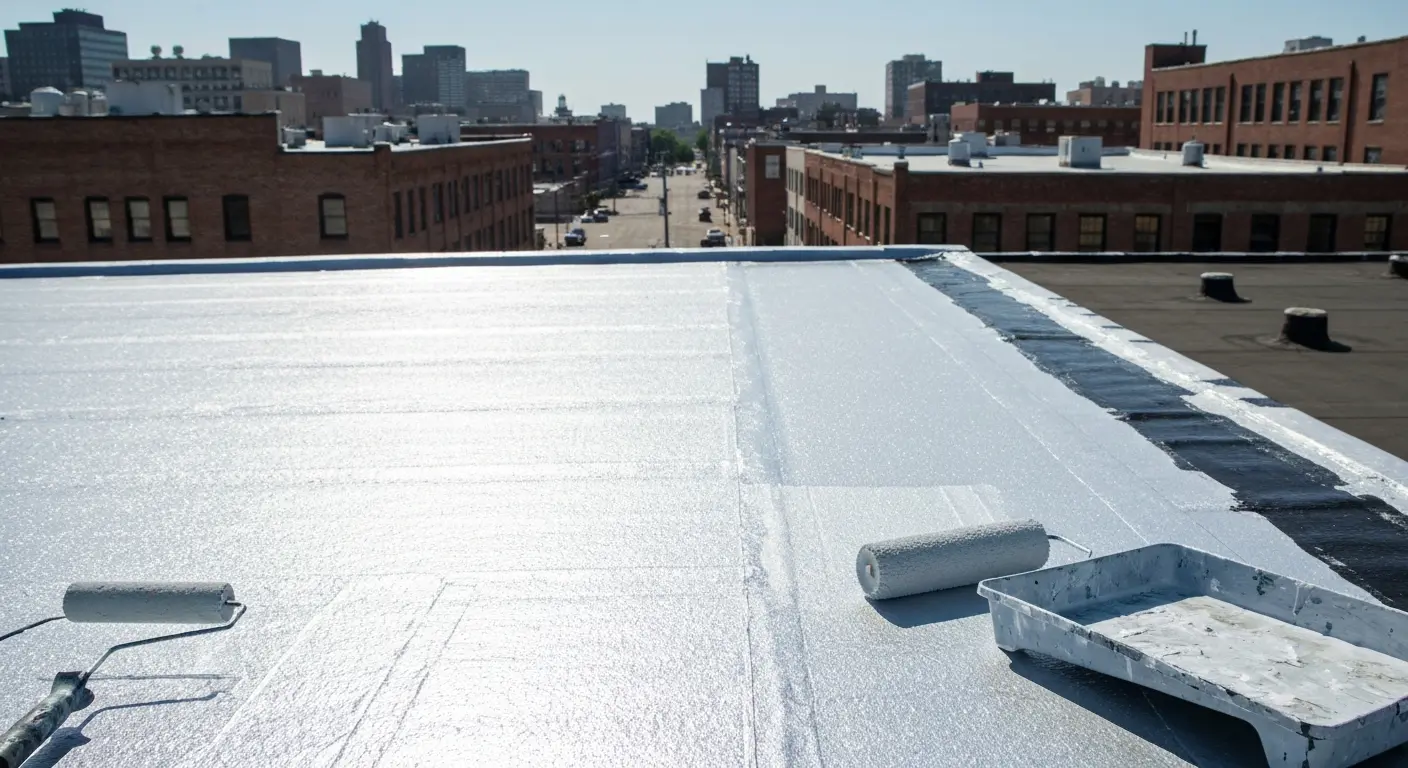 Roof coating application