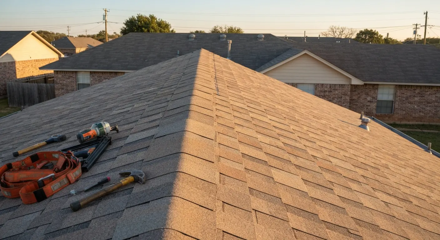 Residential roof repair in Moore neighborhood