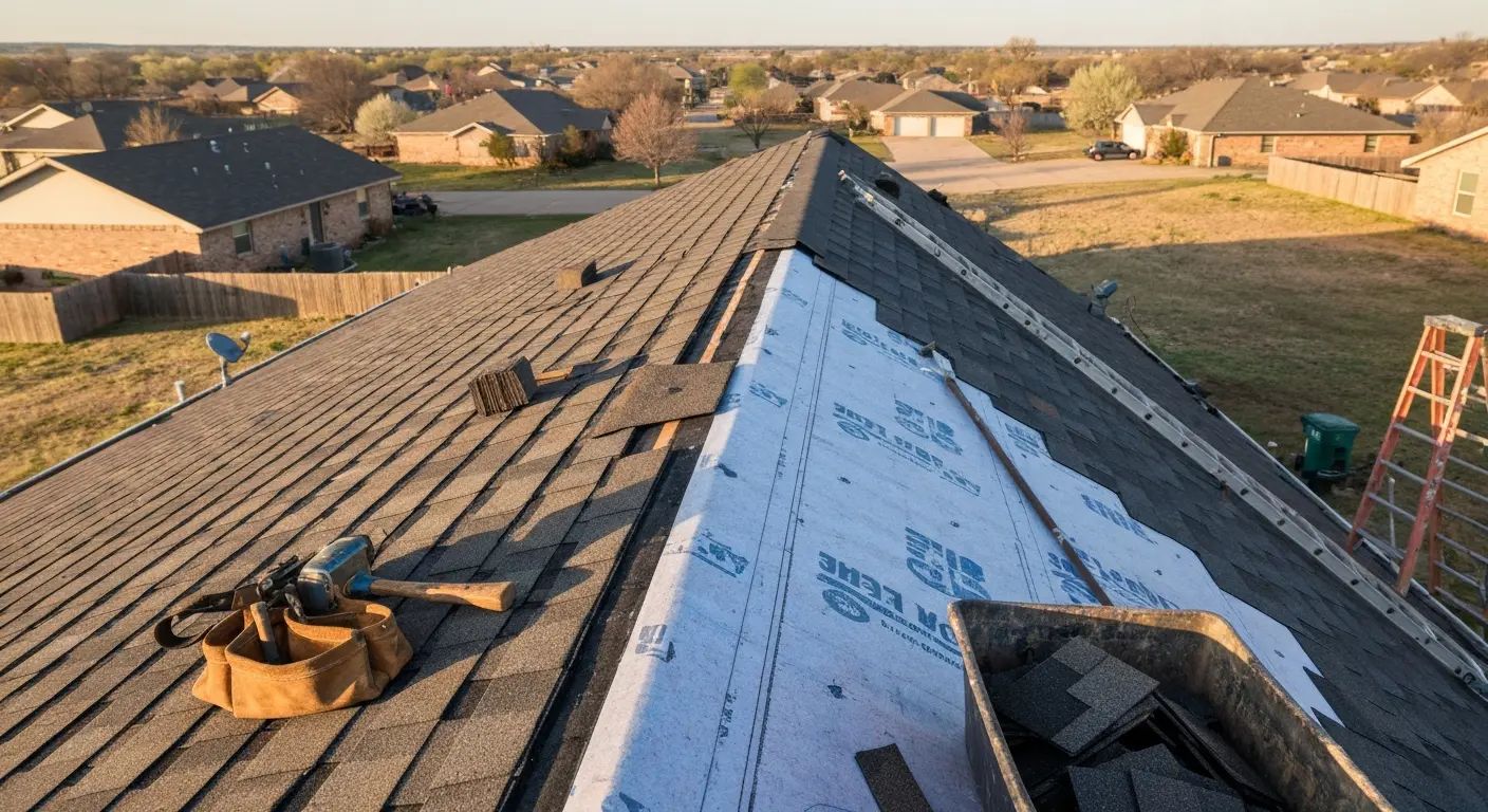 Residential roof repair project