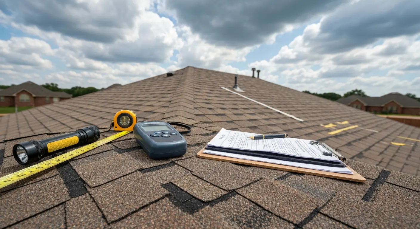 Storm damage roof inspection near Edmond