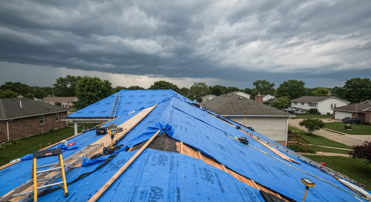 Storm damage roof repair